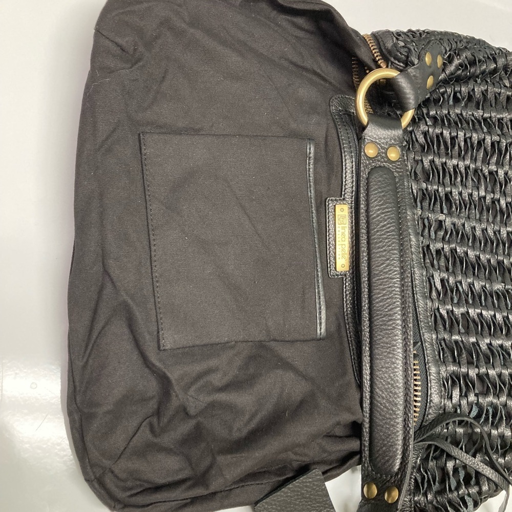 Linea Pelle Woven Leather Black Bag BNWT!! - Picture 8 of 16